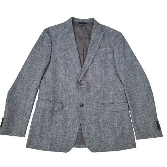 Banana Republic Other - Men’s Wool Sport Blazer Coat Gray Plaid Sz 42 Slim Office Preppy Business Casual
